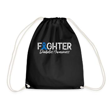 Fighter T1D Warrior Blue Ribbon Nutzlose Bauchspeicheldrüse - Turnbeutel - Schwarz - Vorne