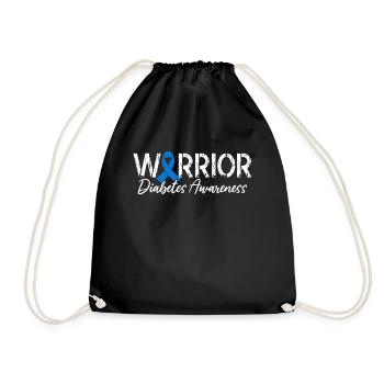 Diabetes Warrior T1D Blaues Band Jugendlich - Turnbeutel - Schwarz - Vorne