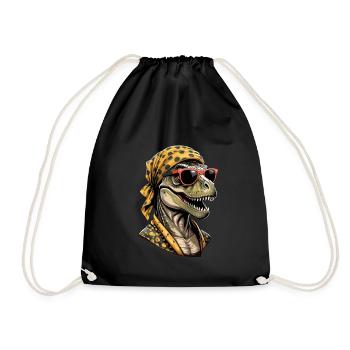 Lustige Dinosaurier Mutter Coole Dino Frau Style - Turnbeutel - Schwarz - Vorne