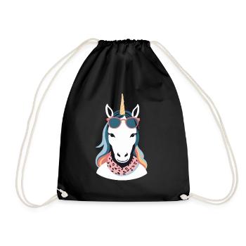 Einhorn Mama Einhörner Liebende Lustige Stylische - Turnbeutel - Schwarz - Vorne