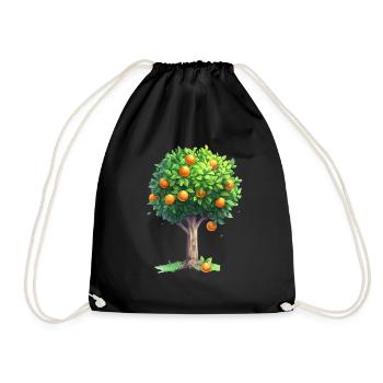 Saftiger Orangenbaum In Vollblüte - Turnbeutel - Schwarz - Vorne