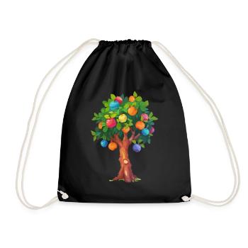 Arbre de printemps coloré avec des boules colorées - Sac de sport léger - noir - Devant