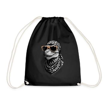 Funny Dinosaur Mom Cool Dino Woman Style - Drawstring Bag - black - Front