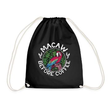 Macaw Before Coffee Ornithologist Coffee Lover - Turnbeutel - Schwarz - Vorne