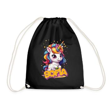 SOFIA - Beautiful girl name with cute unicorn - Drawstring Bag - black - Front
