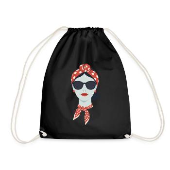 Iconic Woman Stylish Mom Funny Mom - Drawstring Bag - black - Front