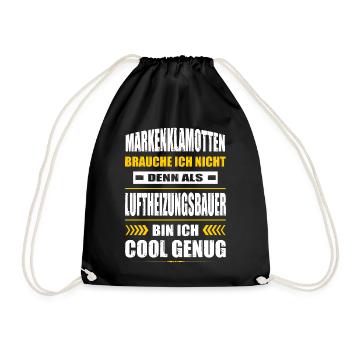 Markenklamotten Brauche Ich Nicht Luftheizungsbau - Turnbeutel - Schwarz - Vorne