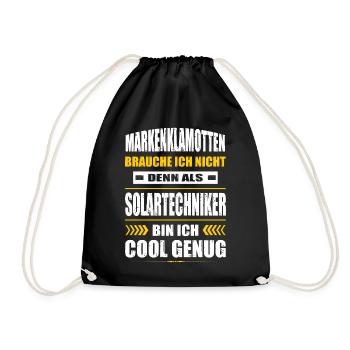 Markenklamotten Brauche Ich Nicht Solartechniker - Turnbeutel - Schwarz - Vorne