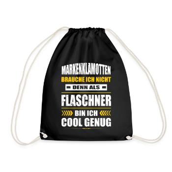 Markenklamotten Brauche Ich Nicht Flaschner - Turnbeutel - Schwarz - Vorne
