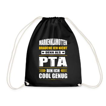 Markenklamotten Brauche Ich Nicht PTA Abschluss - Turnbeutel - Schwarz - Vorne