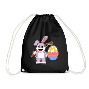 Bunny Easter Fishing - Drawstring Bag - black - Front