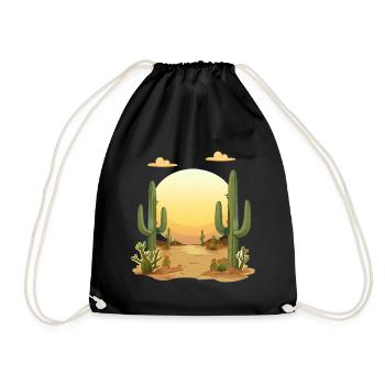Desert landscape at sunset - Drawstring Bag - black - Front