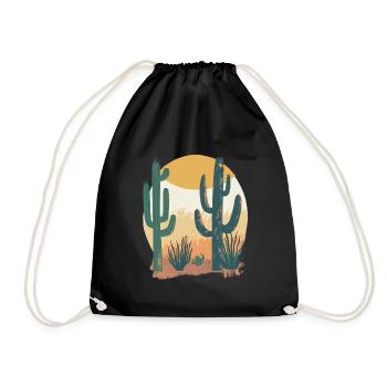 Desert landscape at sunset - Drawstring Bag - black - Front