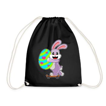 Hase Ostern Skateboard - Turnbeutel - Schwarz - Vorne