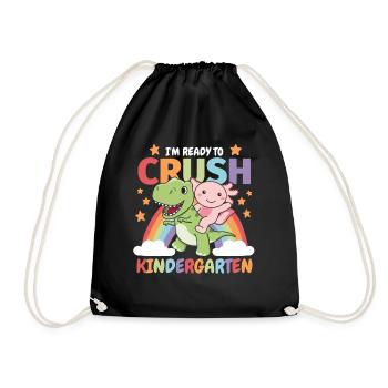Je suis prêt à écraser les enfants de maternelle T-Rex Axolotl - Sac de sport léger - noir - Devant