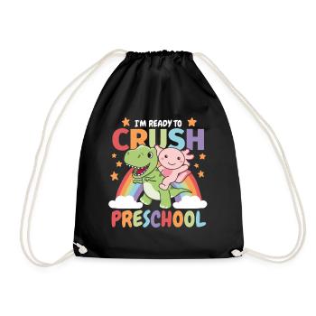 Je suis prêt à écraser les enfants d’âge préscolaire T-Rex Axolotl - Sac de sport léger - noir - Devant
