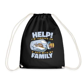 I'm Trapped On A Ship With My Family Cruise - Drawstring Bag - black - Front