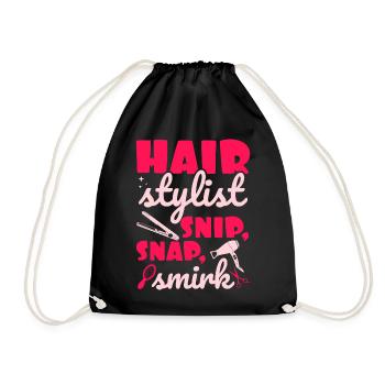 Hairdresser Hair Stylist Hair Salon Barber Hairdresser - Drawstring Bag - black - Front