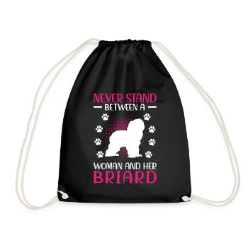 Briard Berger de Brie épouse et son Briard - Sac de sport léger - noir - Devant
