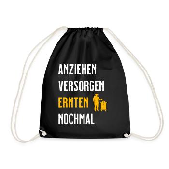 Beekeeper Tshirt Honey Bee Beekeeping Beekeeper - Drawstring Bag - black - Front