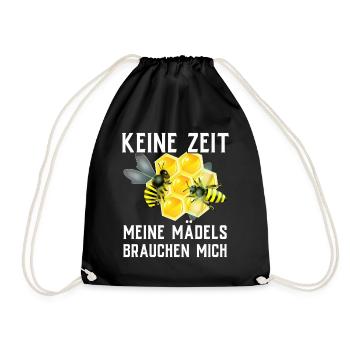 Beekeeper Tshirt Honey Bee Beekeeping Beekeeper - Drawstring Bag - black - Front