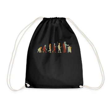 Beekeeper Tshirt Honey Bee Beekeeping Beekeeper - Drawstring Bag - black - Front
