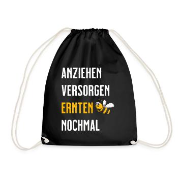 Beekeeper Tshirt Honey Bee Beekeeping Beekeeper - Drawstring Bag - black - Front