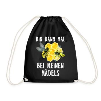 Beekeeper Tshirt Honey Bee Beekeeping Beekeeper - Drawstring Bag - black - Front