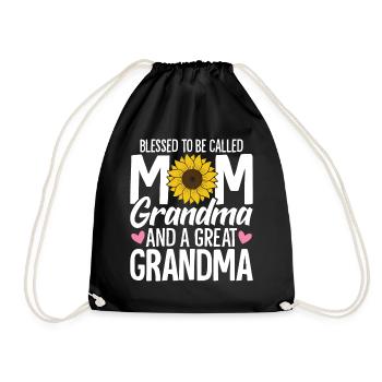 Chemise d’arrière-grand-mère pour la fête des mères de grand-mère - Sac de sport léger - noir - Devant