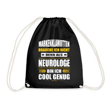 Markenklamotten Brauche Ich Nicht Neurologe Arzt - Turnbeutel - Schwarz - Vorne