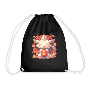 Drachenlaternenfest Japanisch Kawaii - Turnbeutel - Schwarz - Vorne