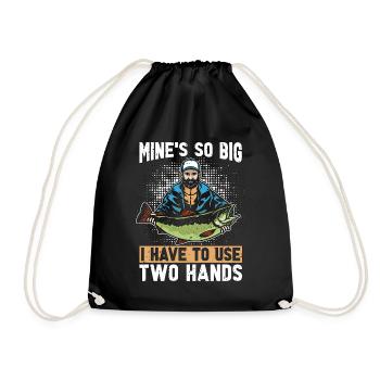 Musky Fishing Mine's So Big Fishing Rod Fisherman - Drawstring Bag - black - Front