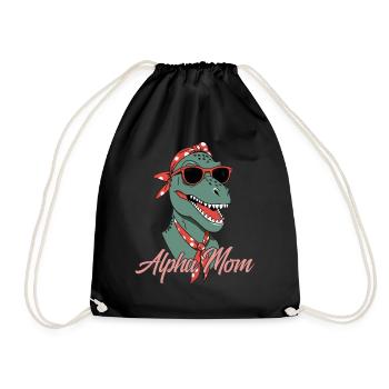 Alpha Mom Lustige ikonische Dinosaurier Mutter - Turnbeutel - Schwarz - Vorne