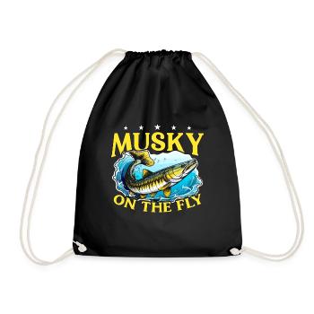 Musky Fishing Musky On The Fly Predatory Fish - Drawstring Bag - black - Front