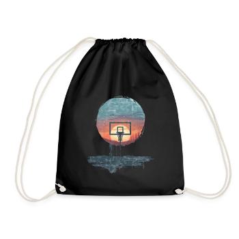 Urban Sunset Basketball Motif - Drawstring Bag - black - Front