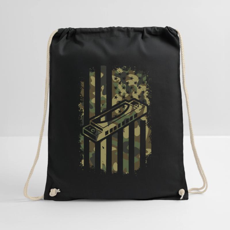 Harmonica US Flag Harmonica Musicien Harmonica Pla Sac de sport léger