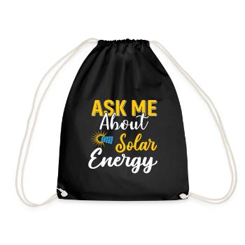 Photovoltaics Home Owners Encyclopedia Climate - Drawstring Bag - black - Front
