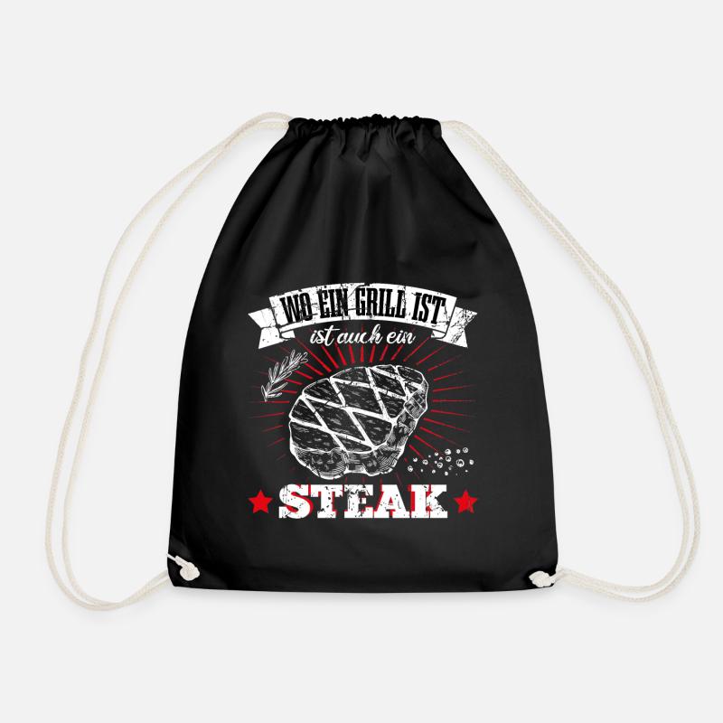 Grillen Steak - Turnbeutel - Schwarz