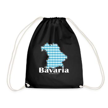 Bavaria Germany Contour Flag - Drawstring Bag - black - Front