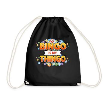 Bingo Player Pun Bingo Is My - Drawstring Bag - black - Front