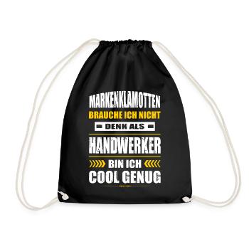Markenklamotten Brauche Ich Nicht Handwerker - Turnbeutel - Schwarz - Vorne