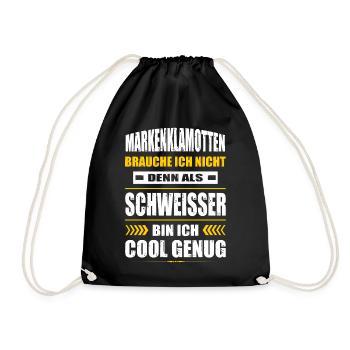 Markenklamotten Brauche Ich Nicht Schweisser - Turnbeutel - Schwarz - Vorne
