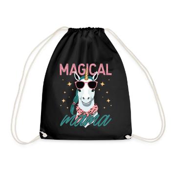 Magical Mom Stylish Unicorn Wife Funny Mom - Drawstring Bag - black - Front