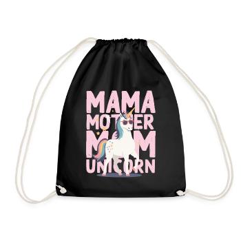 Licorne Maman Licornes Aimant Drôle Élégant - Sac de sport léger - noir - Devant