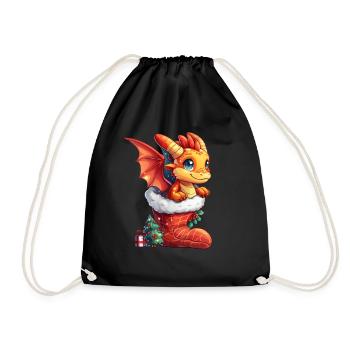 Dragon Christmas Dragon Kids - Drawstring Bag - black - Front