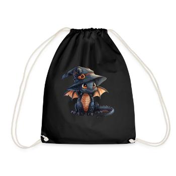 Dragon Witch Halloween Cute Anime Kids - Drawstring Bag - black - Front