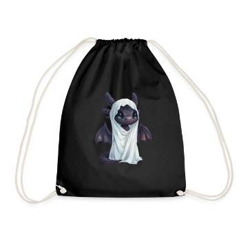 Dragon Ghost Halloween Cute Anime Kids - Drawstring Bag - black - Front