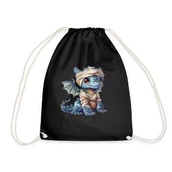 Dragon Mummy Halloween Cute Anime Kids - Drawstring Bag - black - Front