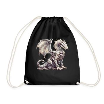 Dragon Skeleton Halloween Dragon Kids - Drawstring Bag - black - Front