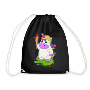 Unicorn Torch - Drawstring Bag - black - Front